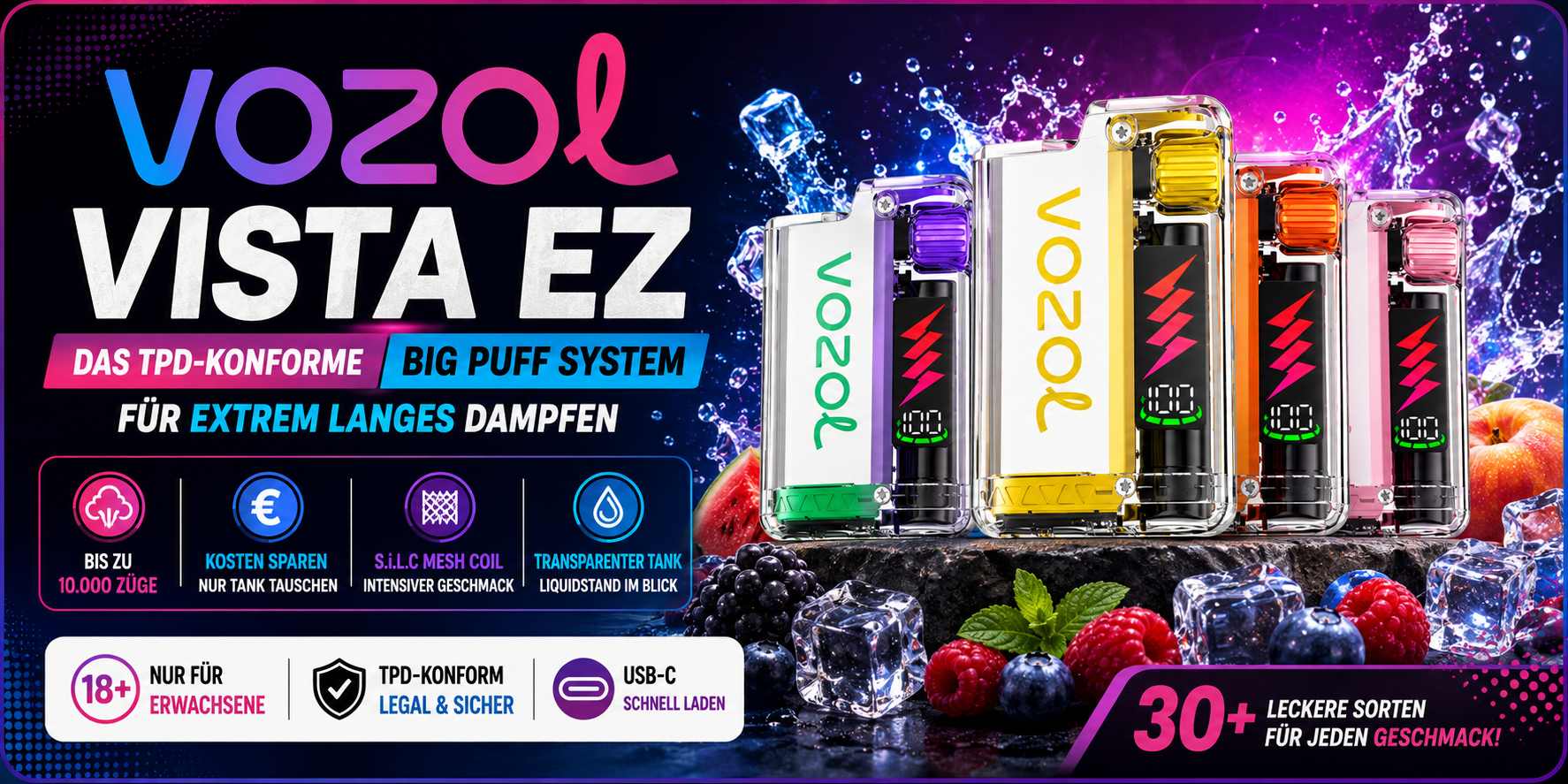 Vozol Vista Akku Farben