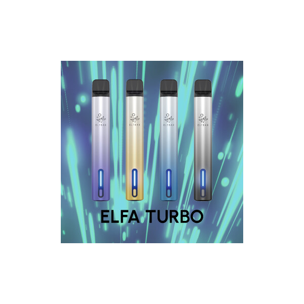 elfbar turbo ladeanzeige (ELFA) 550mAh kaufen für 11,90€ Vape Kit Features-Button activated elfa turbo pods Flavour:Blackcurrant Aniseed ELFBAR ELFA MASTER |
