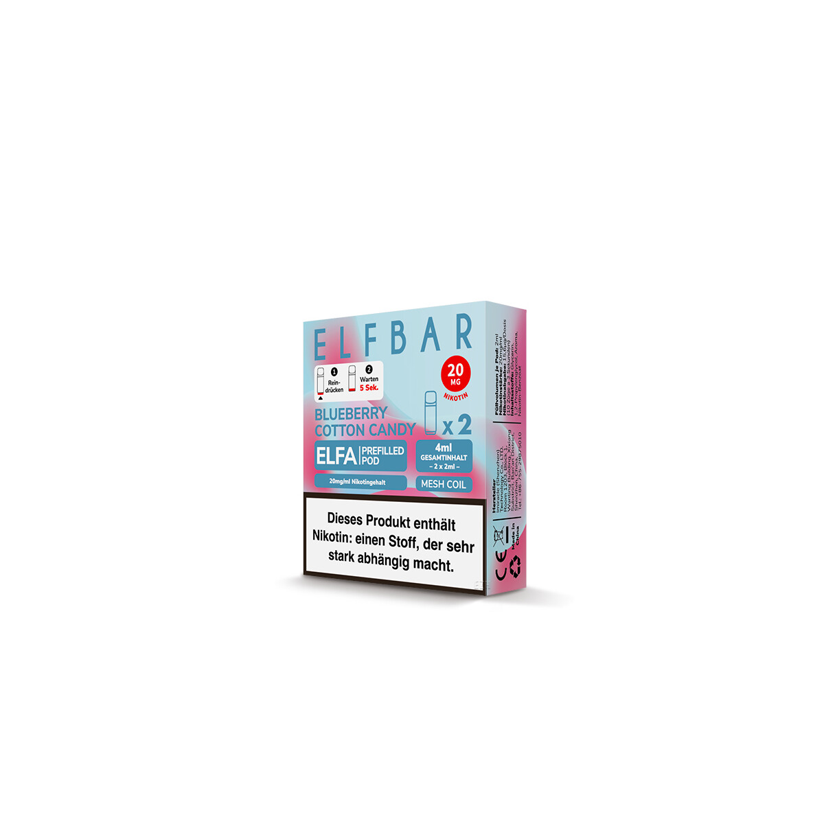 Elf Bar Elfa Pod Blueberry Cotton Candy 20mg (2 Stck Pro Packung) |