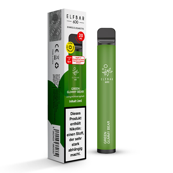 elfbar freaky green geschmack Elf Bar 00 - Gummy Bear (Green Apple) 20mg/ml tappo Flavour:Strawberry Raspberry Cherry Ice Elfbar Max Refill Container