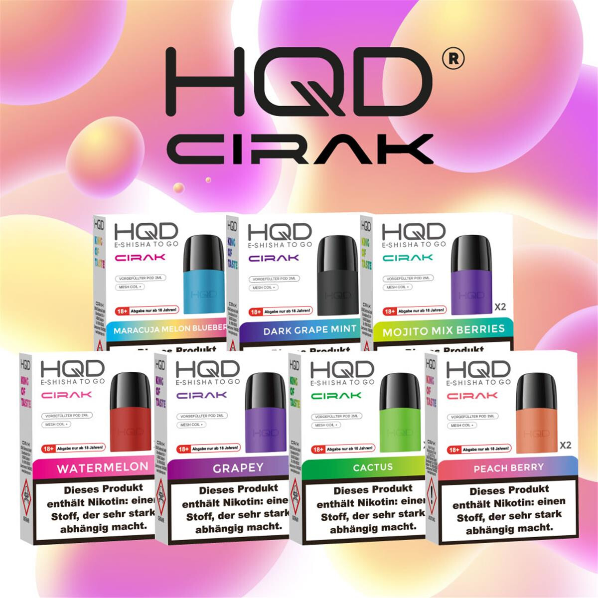 HQD Cirak Pods 20mg/ml Alle Sorten