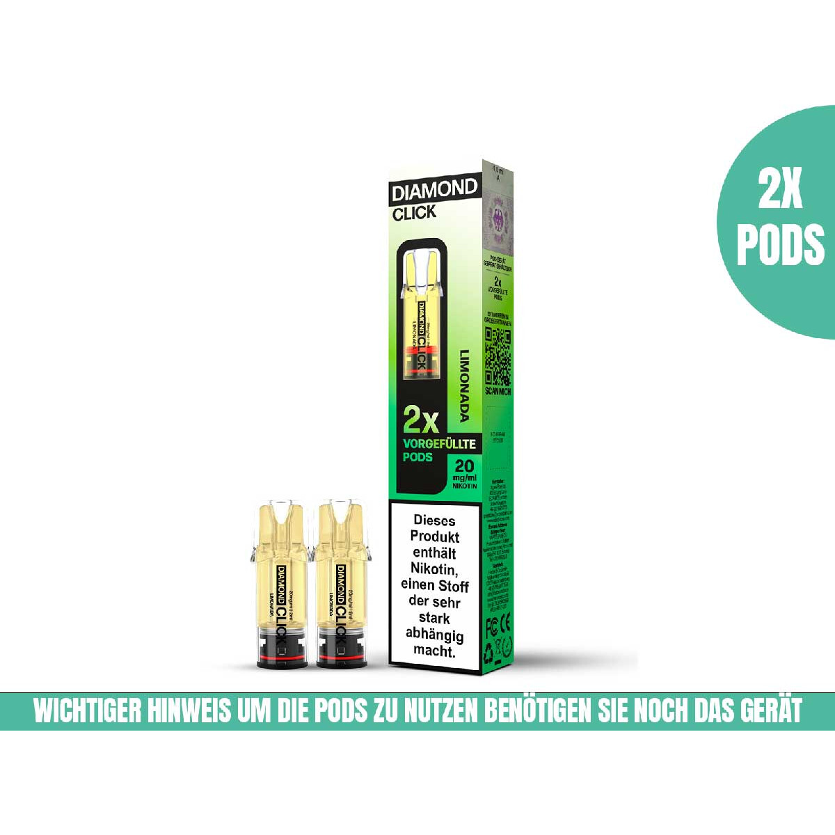 Vapes Bars Diamond Click Pod - Limonada