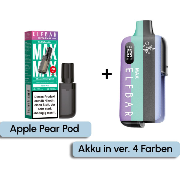 elfbar max apple pear pod Elfbar MAX 6000 Pods Apple Pear kaufen | 6000 Züge 10ml main image 0