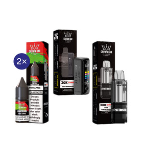 Cubic 30K Kit by Al Fakher - Matt Black + Two Apple 20mg