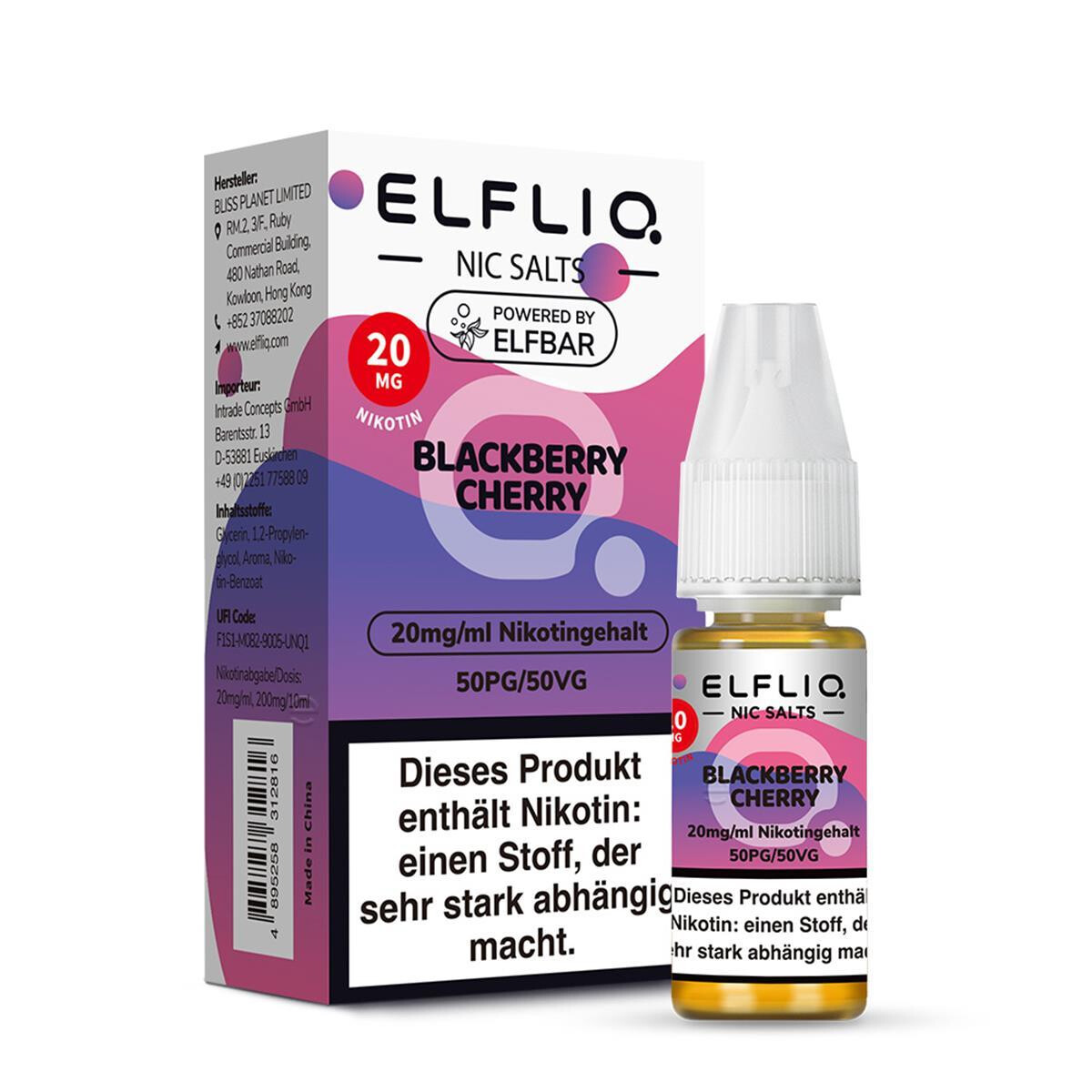 ELFBAR ELFLIQ 10ml - Blackberry Cherry Nikotinsalz 20mg